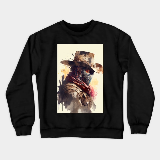 Cowboy Wearing a Ninja Mask Crewneck Sweatshirt by TortillaChief